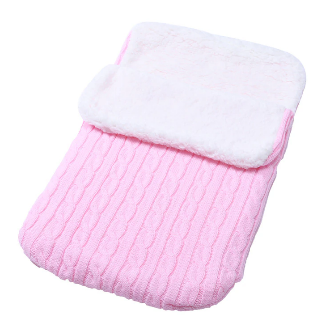 Newborn Baby Swaddle Blanket Wrap, Thick Baby Kids Toddler Knit Soft Fleece Blanket Swaddle Sleeping Bag Sack Stroller Sleep Bag Unisex Wrap for 0-14 Month Baby Boys Girls