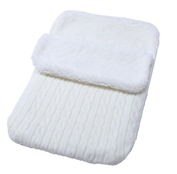 Newborn Baby Swaddle Blanket Wrap, Thick Baby Kids Toddler Knit Soft Fleece Blanket Swaddle Sleeping Bag Sack Stroller Sleep Bag Unisex Wrap for 0-14 Month Baby Boys Girls