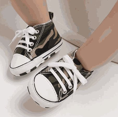 Baby Girls Boys Canvas Denim Unisex Soft Sneakers Anti Slip High Top Ankle Infants First Walkers Crib Shoes